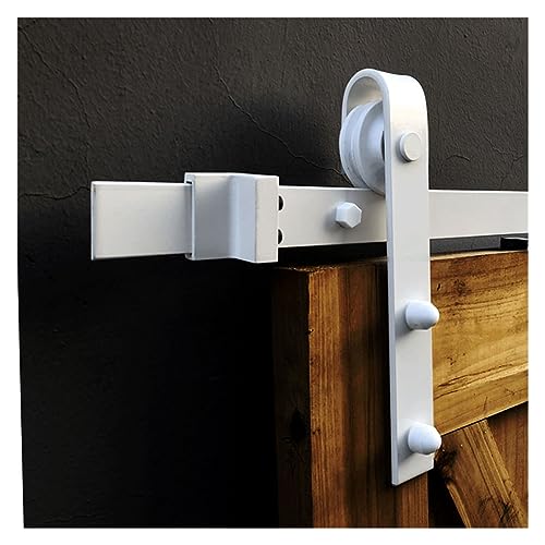 Porte de grange coulissante bois blanc pour séparer un salon avec style - 2