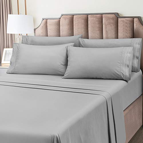 Bysure ZX03A001FOZA Hotel Bed Sheets Set With 4 Pcs Embroidered Pillowcases thumb #1