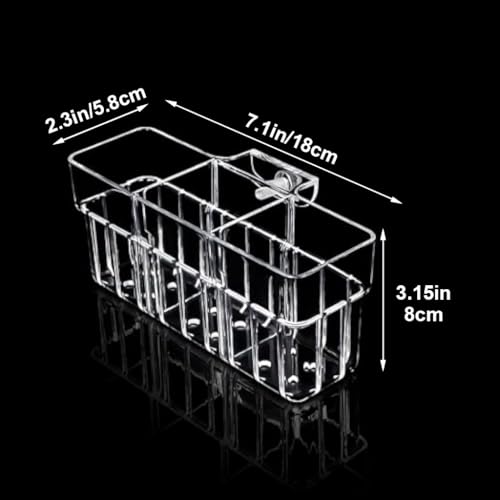 Image of Qpets Acrylic Hydroponic Basket, Hanging Plant Holder for Aquarium 18x6x8cm | Decorative Root Pot for Water Plants, Space-Saving Hanging Design, Ideal for Aquarium & Home Decor.