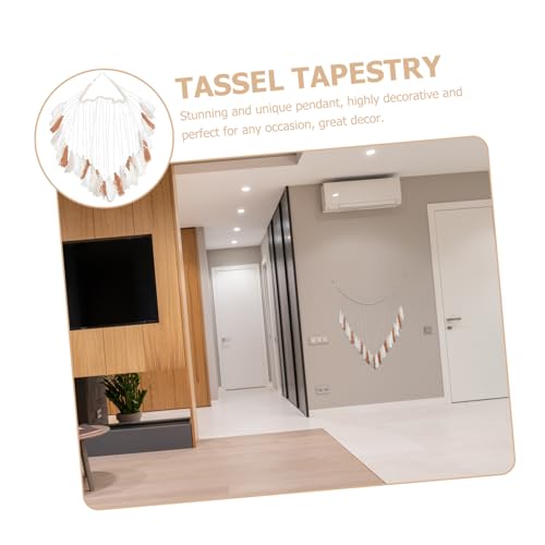 Tapiz bohemio de madera y algodón para decoración de pared en salones modernos 5