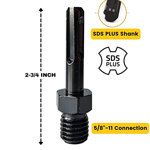 Core Drill Bit Sds Plus Arbor Adapter 5/8"-11 Unc Thread Male To Sds Plus Shank Hammer Drill Diamond Hole Saw 5/8" 11 Male Drill Attachment Arbor Shaft Adapter By Drilax #TOP1