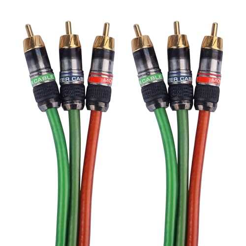 Image of MX RCA Cable 2RCA to 2RCA Stereo Audio Cable Gold Plated Adapter Dual Shielded for Home Theater Amplifier Hi-Fi System Car Sound Speaker PARENT (3 rca male to 3 rca male (RGB), 3M)