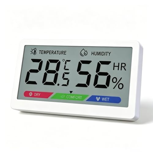 Digital Hygrometer Room Thermometer for Indoor Home Use, 3.08' Large LCD Display, 15s Fast Refresh,...