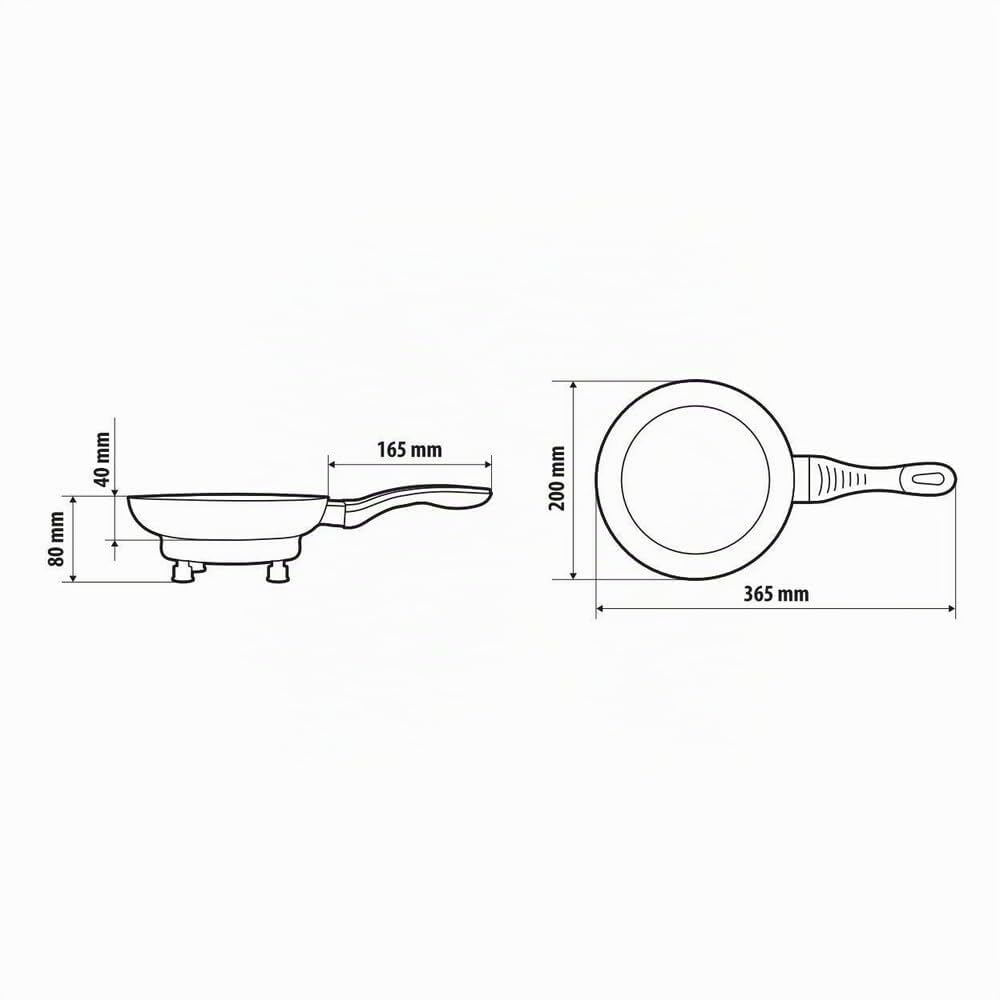 Lampa 97125 Electric Frying Pan, poêle électrique portable avec prise allume-cigare de voyage, diamètre 20 cm, 270 ml - 12 V - 180 W - 13 A
