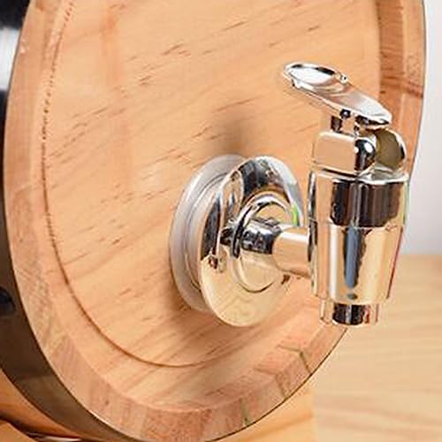 Miniatura 2 de Gralara Barril Decorativo De Roble 1l 1.5l 3l Con Soporte Y Grifo - Tonel Vintage Para Almacenar Vino Y Cerveza - Decoración De Bar Restaurante Hogar, 1 Litro