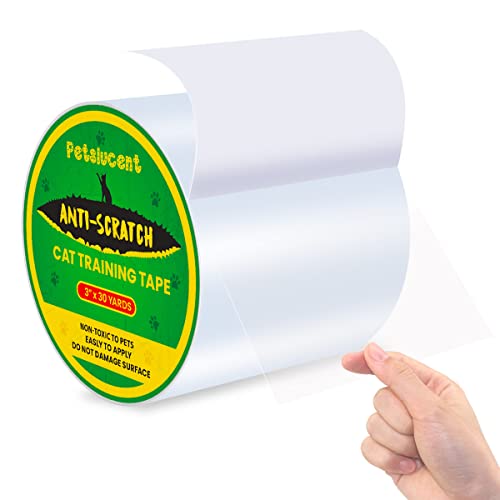 Petslucent Cat Scratch Furniture Protector Tape, Cat Anti Scratch Deterrent Training Tape, Double Sided Clear Sticky Paws Guards For Carpet, Sofa, Couch, Door (3''X 30 Yards, Green) #TOP6
