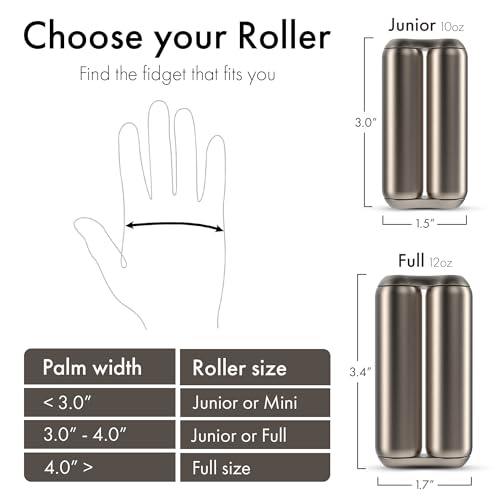 Image of ONO Roller - Handheld Fidget Toy for Adults | Help Relieve Stress, Anxiety, Tension | Promotes Focus, Clarity | Compact, Portable Design (Titanium, Junior Size - Titanium)