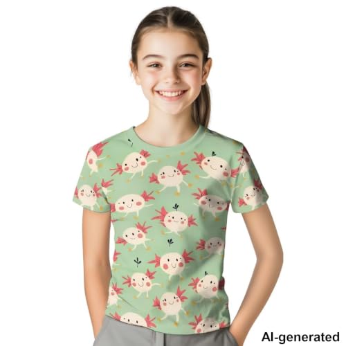 Image of Novelty 3D Graphic T Shirts for Kids Crew Neck Funny Animal Print Short Sleeve Girls Tshirts 3-16 Years