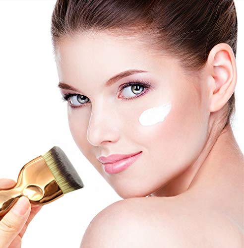Angled Flat Foundation Brush High Density Face Body Kabuki Makeup Brush For Liquid Foundation Powder Cream Contour Buffing Stippling Blending #TOP5