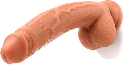 Miniatura 2 de Consolador enorme de silicona con potente succión, 10 pulgadas, realista, suave y flexible para mujeres, hombres y parejas