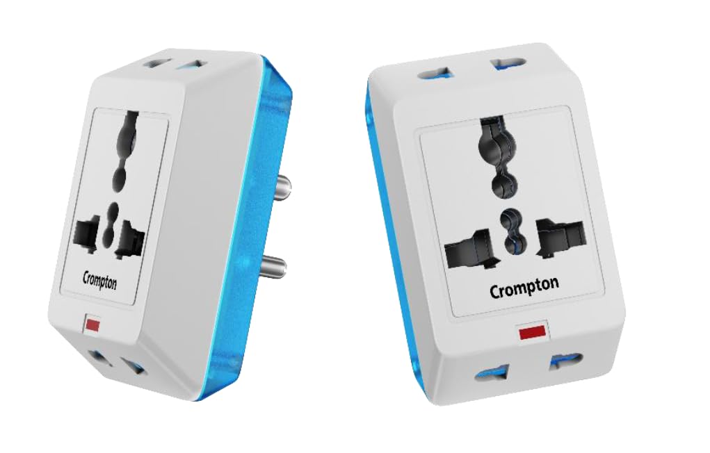 Crompton 3 Way Multiplug Adaptor with 1 Universal Sockets |Inbuilt Surge Protection & Power Supply Indicator | Compact & Light Weight | 6Amp Multiplug Socket for Home, Office | Pack of 1 (White)-image-27