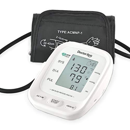 Blood Pressure Machine - Doctor.Roo Automatic Digital Blood Pressure Monitors Upper Arm with Cuff 8.7-16.5'' /2 User /Backlit Display, Carrying Bag, USB Charging and Includes 4 AAA Batteries