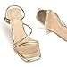 Viciously Vixen Women's Strappy Kitten Heels Square Open Toe Sandals Party Wedding Ankle Strap Shoes, Gold, 9