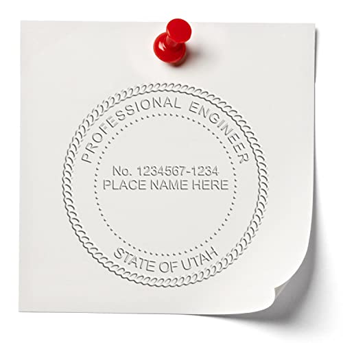 Professional Utah Engineer Embossing Stamp - Blue Soft Engineer Seal UT, Ideal for Utah Engineers, 1-3/4 Size - Engineering Seal Stamp, Utah Engineer Seal, Utah Professional Seal, Utah UT PE Seal