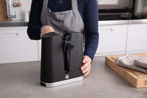 ZWILLING V-Edge V-förmiger Messerschärfer mit Keramikschleifsteinen für Europa und Japan Schwarz