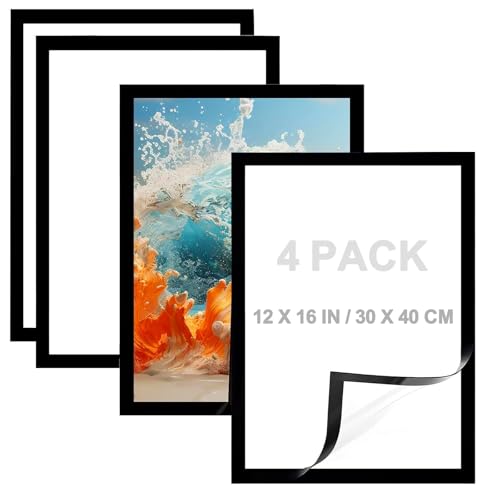qhklew 4 Stück Diamond Painting Rahmen 30x40 cm Diamant Malerei Bilderrahmen Selbstklebender Magnetischer Bilderrahmen für Diamant Malerei Wanddekoration Innenmaß 25x35cm