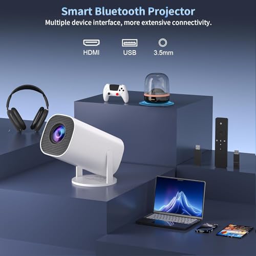 Image of Native 1080P Projector, Bluetooth 5.0, 280 ANSI Lumens, Digital Zoom, HiFi Stereo, Home Theatre Projector (PS20)