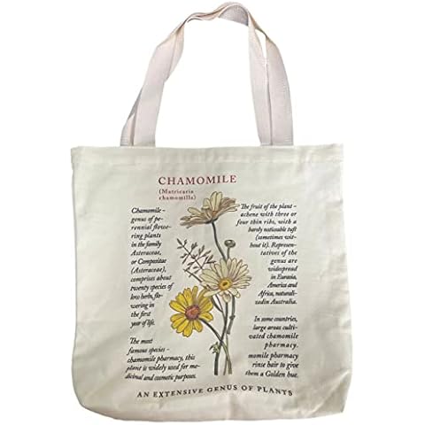 Jiamusi Floral Canvas Tote Bag Botanical Shopping Bag Aesthetic Flower Tote Bag Canvas Grocery Bag for Women Girl Trendy School Tote Cover