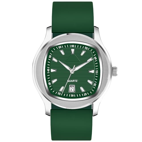 Image of styledose Minimalist dial Softest Adjustable Silicon Belt Quartz Analog Date Display Wrist Watch for Men