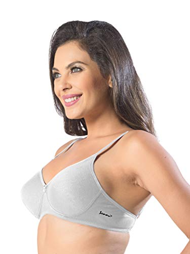Image of SONARI Womens Non Padded Cotton Bra | Wire Free, Medium Coverage, Seamless Cups, Comfortable Polyester Cotton Blend Fabric | Adjustable Straps, Ideal for Everyday Wear - Smile