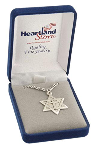 Heartland Mens Sterling Silver Star of David with Cross + USA Made + Choose Chain2