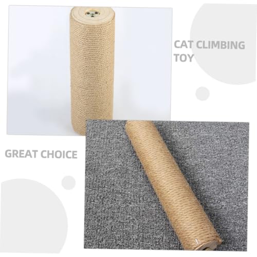 Poste rascador para gatos de madera con cuerda de yute 30x9 cm miniatura 3