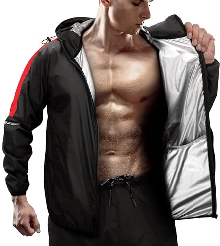RDX Tuta Sauna Dimagrante Uomo Donna, Reach Oeko Tex 100 Certificato, Anti Rip Sudore Dimagranti Tute Cappuccio, Tuta per Sudare Tuta Termica Sports Boxe MMA Palestra Allenamento Top Pantaloni Set