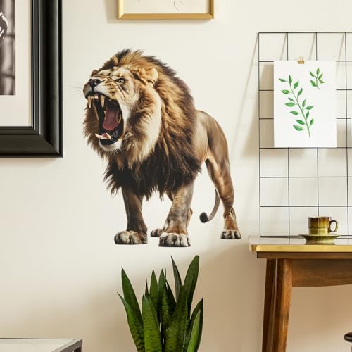 Vinilo decorativo león azul removable 40x60 cm miniatura 2