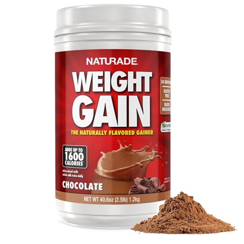 Image of Naturade All Natural Weight Gain Drink Mix - Gluten Free, Delicious Taste, 1600 Calories per Serving - Mass Gainer w /Carbohydrates & Protein - Chocolate, 40.6 Ounce (24 Servings)