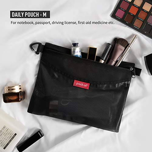 image for pack all Water-Resistant Material Zipper Pouch, Mesh Zipper Bags for S