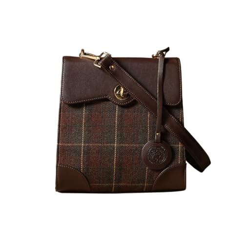 Image of Theater Peggy Satchel Bag for Women | Vintage Structured Crossbody Handbag | Faux Leather Panel with Turn Lock Closure | Classic Medium Shoulder Purse