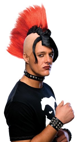 Rubie's Cyber Punk Mohawk Wig, Red, One Size