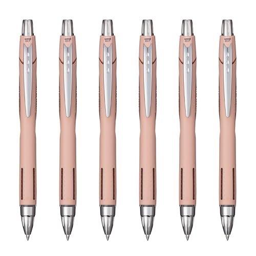 Image of Uni-Ball Jetstream RT Ballpoint Pen, Fine Point (0.7mm), Coral Barrel, Black Ink, 6 Pens
