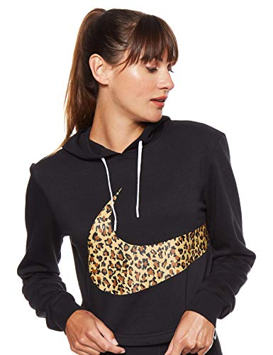 Nike Damen W NSW Hoodie Crop Anml Sweatshirt,schwarz(black),M