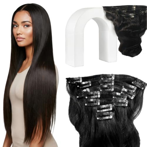Clip in Hair Extensions Real Human Hair – 100% Indian Remy Natural Raw