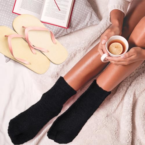 Image of Bencailor 3 Pairs Women Fuzzy Toe Socks Womens Soft Fuzzy Plush Warm Fluffy Winter Home Slipper Socks for Women Men, Size 5-9