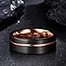 Corato Customized Promise Ring Personalized Tungsten Ring for Men 8mm black plated Rose Gold two-tone Tungsten Engagement Wedding Band Polished Finish Comfort Fit Size 13