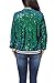 Yutuwomsfushi Women's Sequin Long Sleeve Front Zip Bomber Jacket with Ribbed Cuffs St. Patrick Day Christmas Jacket Green S