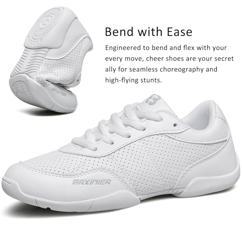 White Cheerleading Shoes for Girls Lightweight Competition Cheer Shoes Kids Dacne Sneakers3