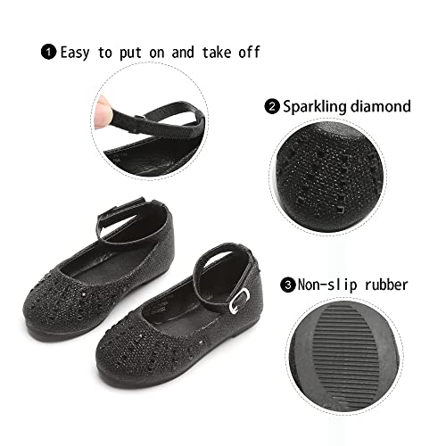 Image of GINFIVE Toddler Girls Dress Shoes Little Girls Mary Janes Ballerina Flats Shoes Toddler