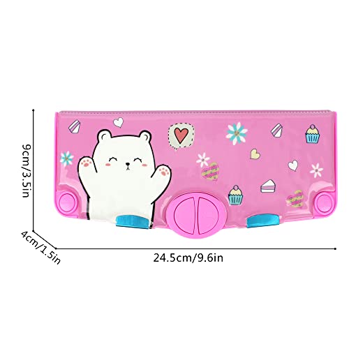 Image of Minache Multifunction Pencil Case Pencil Box with 2 Compartments Cartoon Pattern Stationery Set with Pop Out Scissors and Pencil Sharpener, 7483+Style 1, bh-07483-01ADD