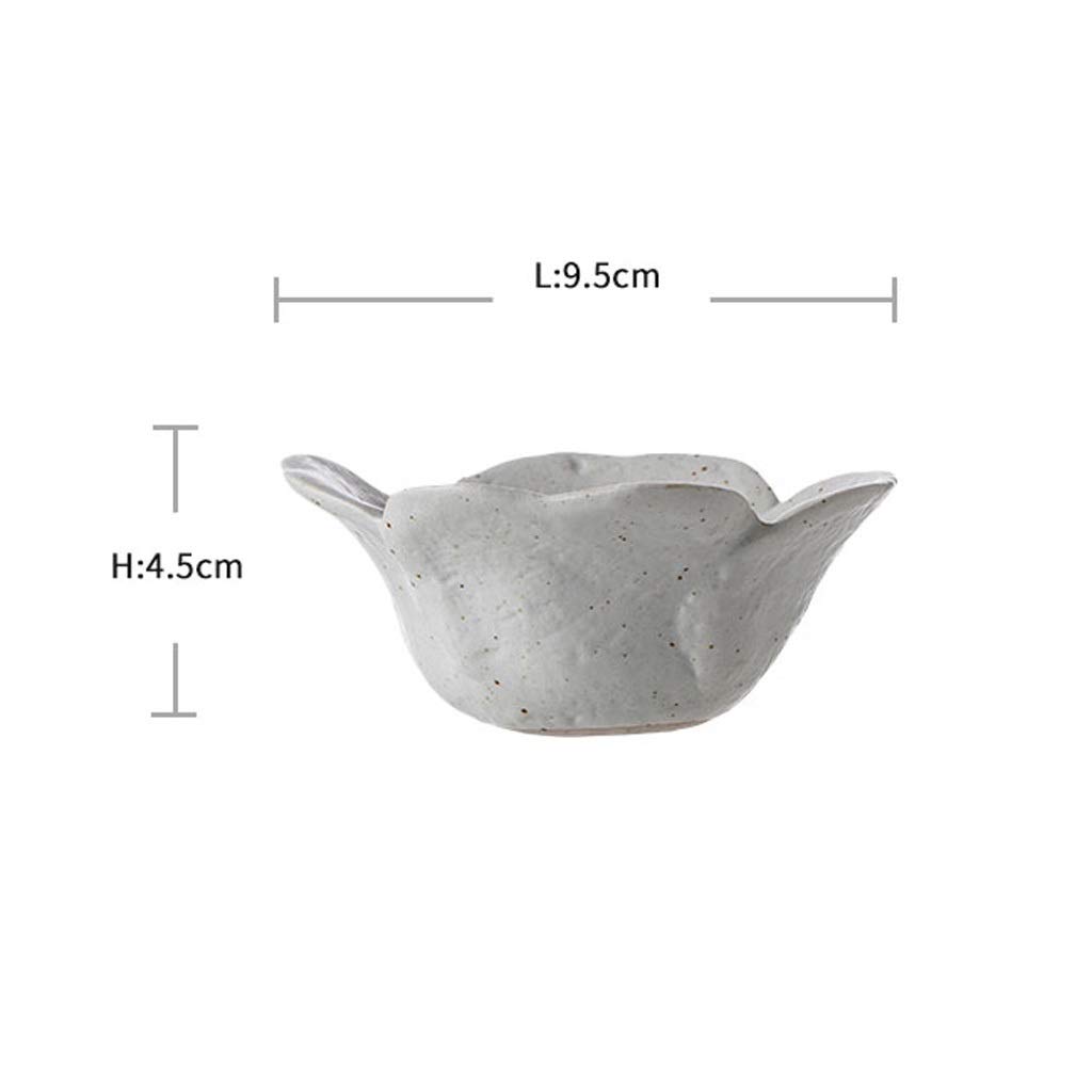 Ceramiczny zestaw misek do sałatek ze sztućcami i talerzem przyprawowym talerz na przekąski w kształcie kwiatu do zanurzania przypraw E Zastawa stołowa do przystawek i małych misek, jeden kolor E