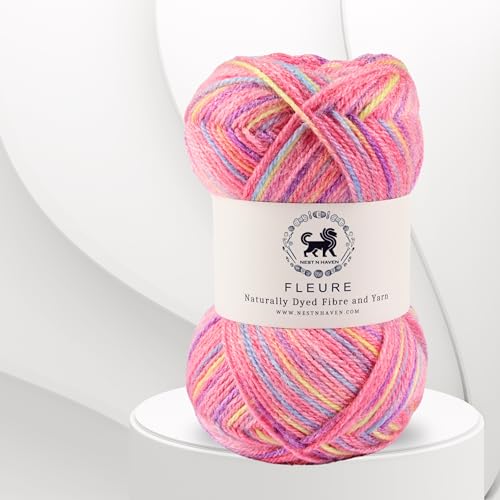 Image of Nestnhaven Acrowools Fleure Hand Knitting and Crochet Yarn. Pack of 1 Ball - 100gms. Shade no - NNHF (Multicolor16) | (500 Gm)