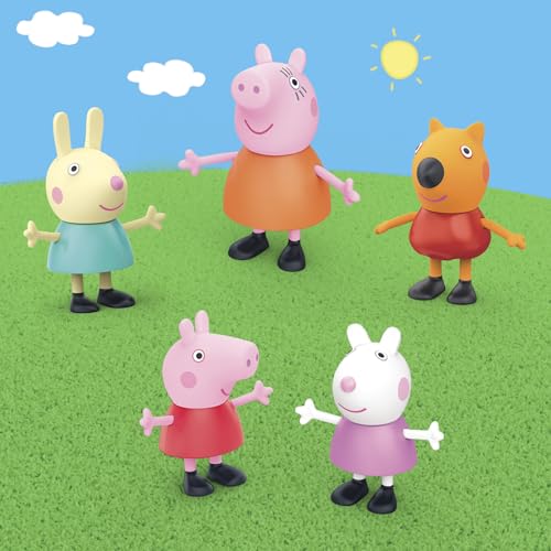 Peppa Pig Peppa's Little Vehicle Playset for Girls and Boys, Includes Helicopter, Camper, and Car, and 5 Figures Set, Preschool Toys, Ages 3+ (Amazon Exclusive)