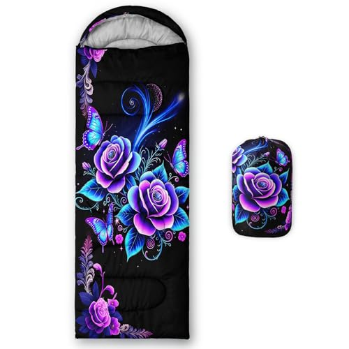 Image of QOOMO Ball Flower Camping Sleeping Bags,3 Season Warm & Cool Weather,Lightweight,Waterproof Sleeping Bags for Adults & Kids,Traveling,and Outdoors,Camping Gear Equipment