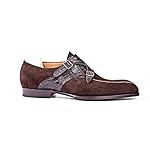 Costoso-Italiano-Goodyear-Welted-Eastbourne-Mens-Brown-Croc-Print-Leather-Suede-Formal-Slip-On-Buckle-Monk-Strap-Shoes-with-Violin-Leather-Sole