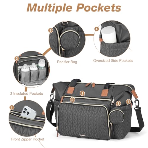 Image of Diaper Bag Tote, Large Baby Hospital Bag for Labor Delivery Mom