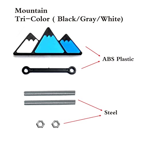 Image of Tri-Color Grille Badge Emblem Decoration Accessories Car Truck Label Compatible for Tacoma 4Runner Tundra Sequoia Rav4 Highlander (Mountain Dark Blue /Sky Blue /White)
