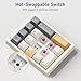 Kisnt Mechanical Number Pad,Hot Swappable Numpad Wired USB 17 Keys Keypad White Backlit Numeric Keypad with PBT Keycaps for Laptop PC Compact Keyboards(Retro Beige, Red Switch)