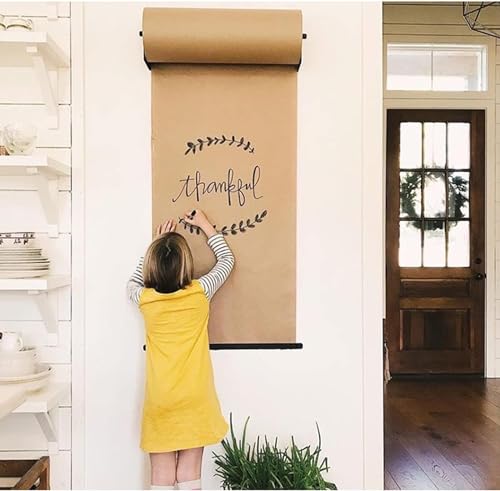 Support mural pour rouleau de papier avec cutter, design en acier durable pour gribouiller le dessin et les travaux manuels